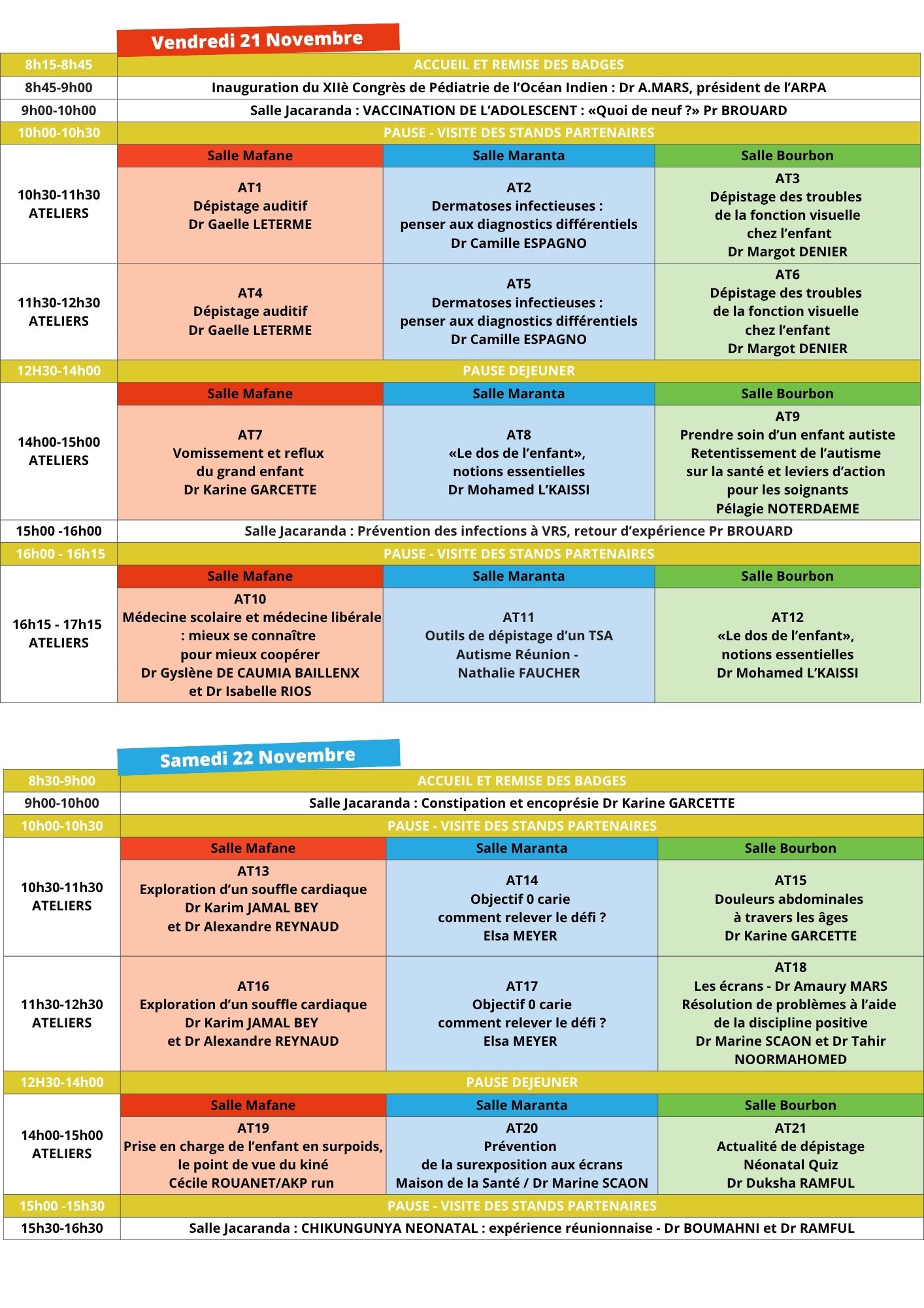 programme Congrès de Pédiatrie La Réunion